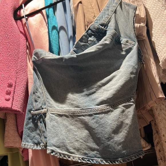Zara denim asymmetrical top - Picture 8 of 14